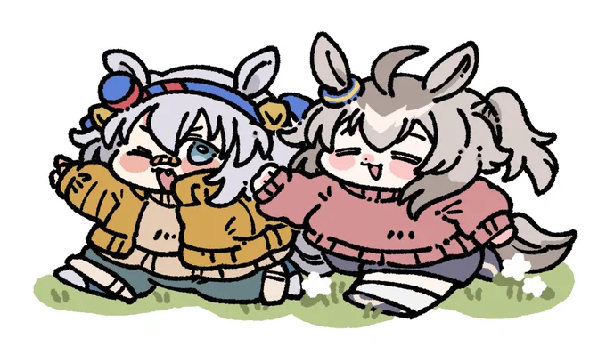 描き初めタマモさん&オグリさん