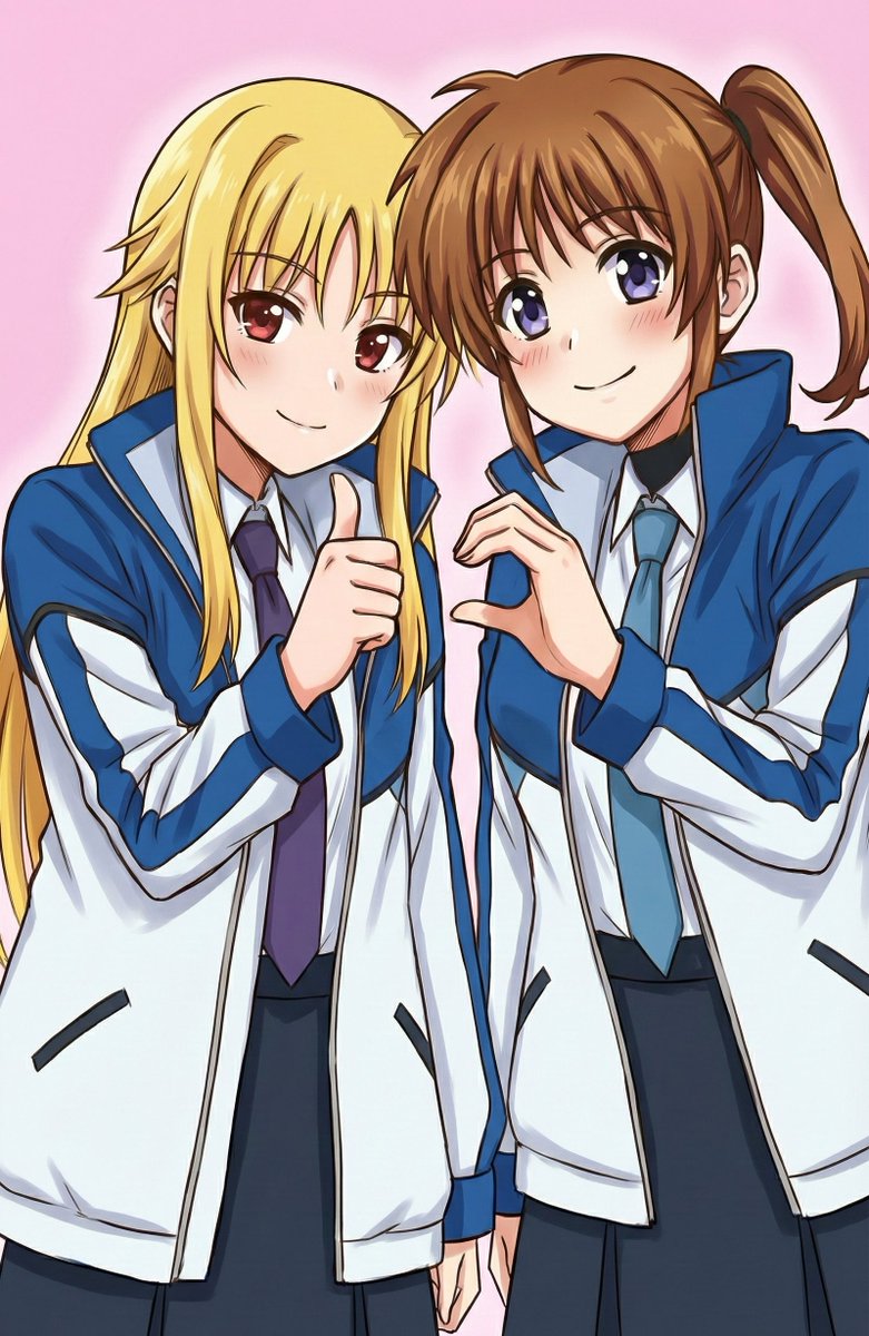 fate_0529_'s tweet image. EXCEEDS・ガンブレ仕様の、【👍🫶】の尊いなのフェイの新規イラストを描きました…！！

#なのはEX
#なのはEXGV
#なのはガンブレ
#リリカルなのは