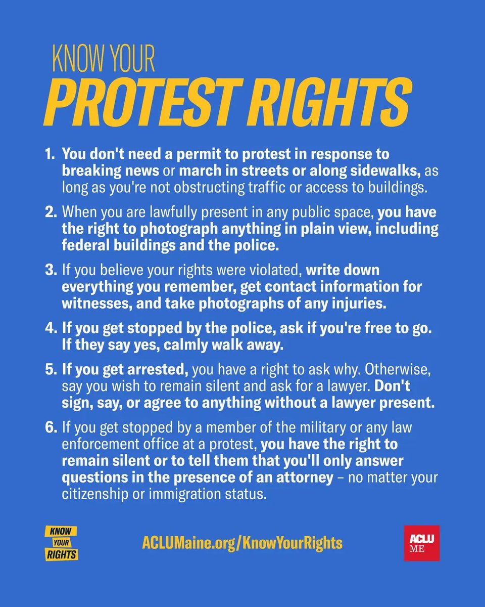 Be careful, be safe. Tell someone where you're going and when you expect to be back. #Resist