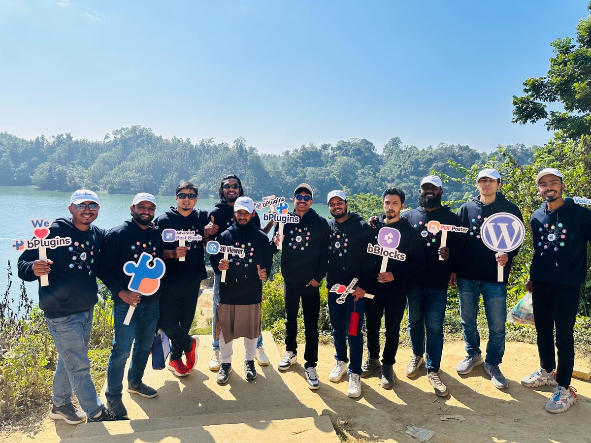b_plugins's tweet photo. At bPlugins, we believe strong teams build strong products.

Our Annual Tour 2026 at Rangamati (7–8 Jan) was a perfect blend of relaxation, connection, and team spirit.

We missed our mates who couldn’t join due to some reasons, and we look forward to making memories with the full team next time

#bPlugins #TeamCulture #AnnualTour2026 #Rangamati #TeamBuilding #CompanyRetreat #GrowingTogether