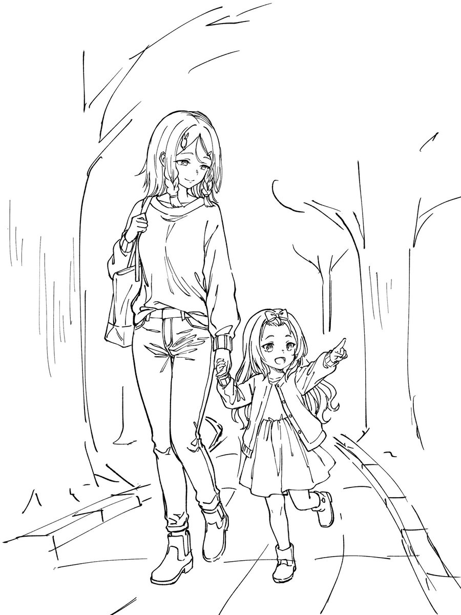 tojikuro's tweet photo. 絃葉と青葉
年齢逆転くらいで収める予定だったのに姉妹じゃなくて母娘になっちゃった
どうすんのこれ https://t.co/hPVBMYeqW2