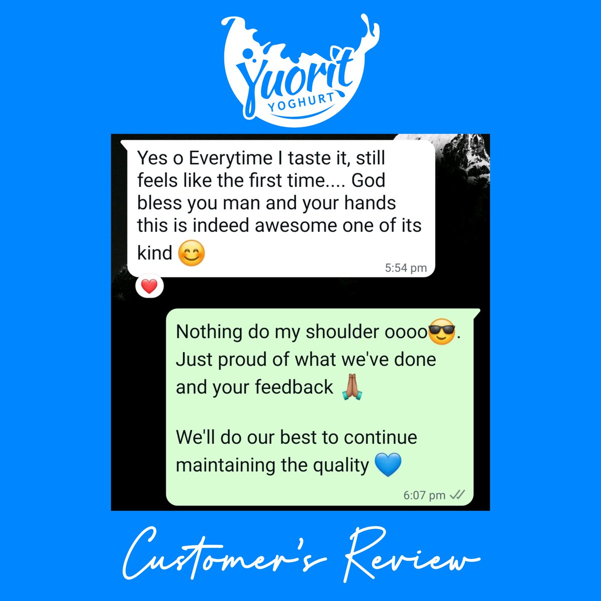 Yuorityoghurt's tweet photo. QUALITY IS @YuoritYoghurt 's STRATEGY

We learned a long time ago not to trust people that will tell you "even if you watered down the quality a little, no one will notice". Truth is, that is the advice that became the end of many businesses.
There is no successful business.... https://t.co/Z0Ou2dAZhE