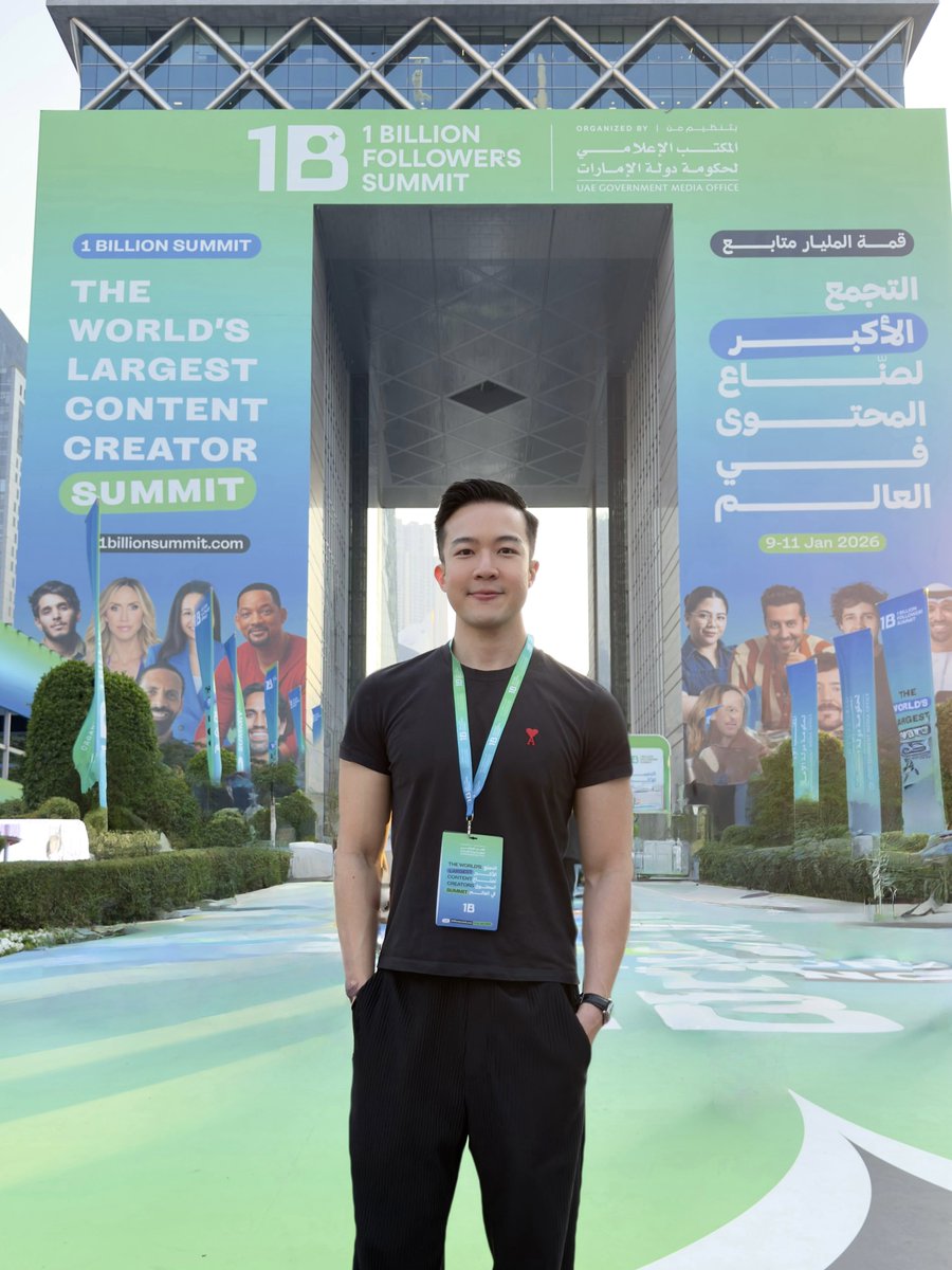 Excited to be at the 1 Billion Followers Summit in Dubai 🚀 🇦🇪 🌟