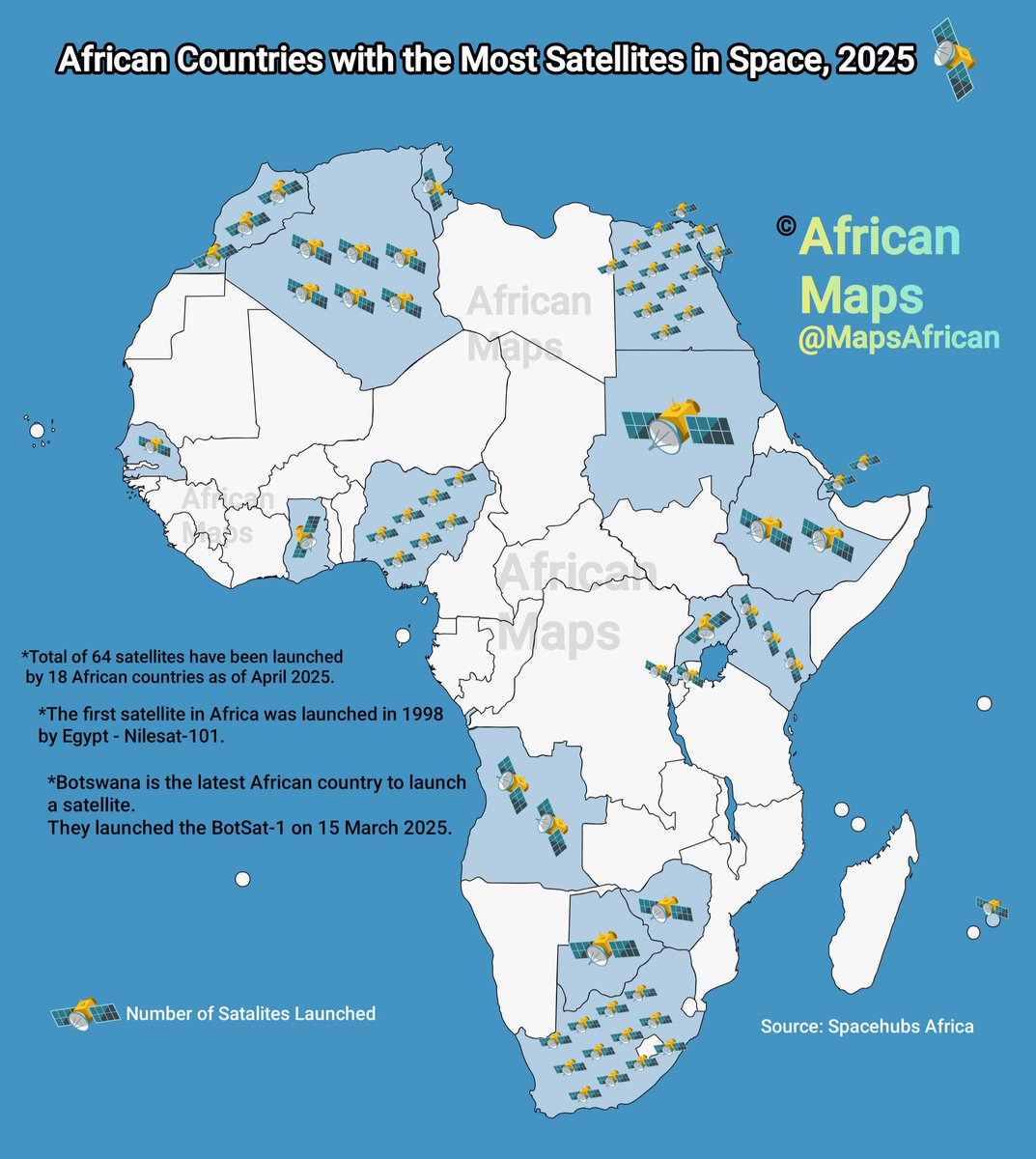 African Countries with the Most Satellites in Space.