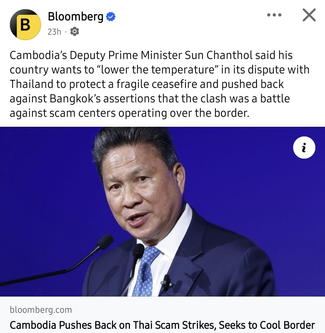 NunaxMx's tweet photo. You are showing the world exactly how much it hurts now that the #Thaimilitary has cut your lifeblood and crushed your #scam hub along the border. 
Watching the Cambodian government squirm in agony after losing the massive fraud-fueled revenues in 20 days war is truly pathetic. 👏🇹🇭🪖💪✨️

#ThailandCambodia