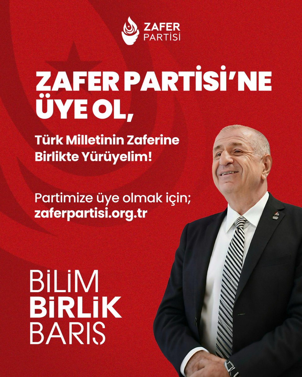 oztekinberat's tweet photo. PKK’nın Türk devletine ortak yapılmasını değil, yok edilmesini istiyorsan,

13 milyon sığınmacı ve kaçağın vatanlarına dönmesini istiyorsan,

Organize suç örgütlerinin, uyuşturucu ve sanal kumar çetelerinin yok edilmesini istiyorsan,

Adalet, eğitim ve üreten bir ekonomi istiyorsan;

Zafer Partisi’ne üye ol, üye bul.
Türk Milletinin Zaferine birlikte yürüyelim!  @ZaferPartisi74