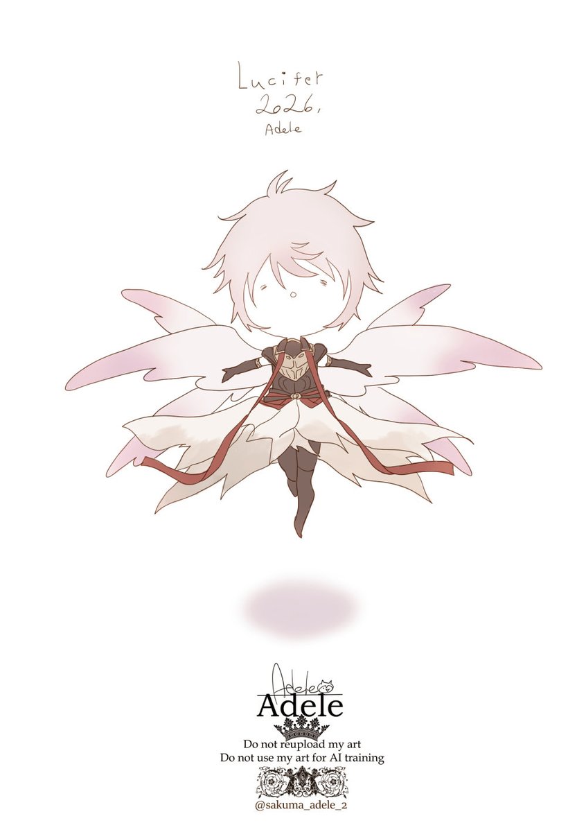 遅くなりましたが、2026年もよろしくお願いします。
ふんわりういてるルシフェルさま🪽
#grbl 
#ルシフェル