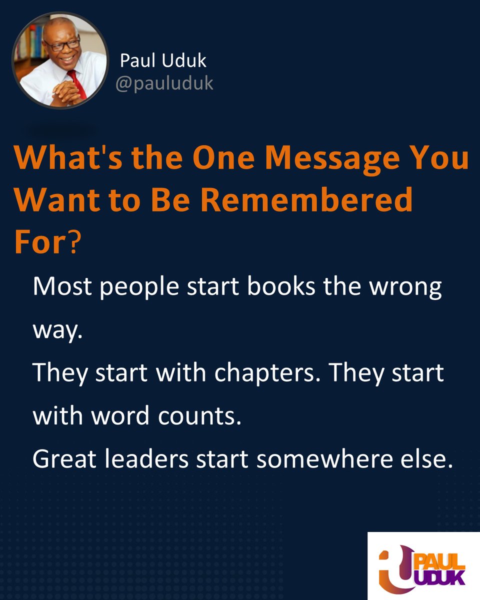 thepauluduk's tweet photo. What’s your one sentence?

Reply with it below or DM me if you want help shaping it.

Let’s make 2026 the year more leaders become authors.
Paul Uduk