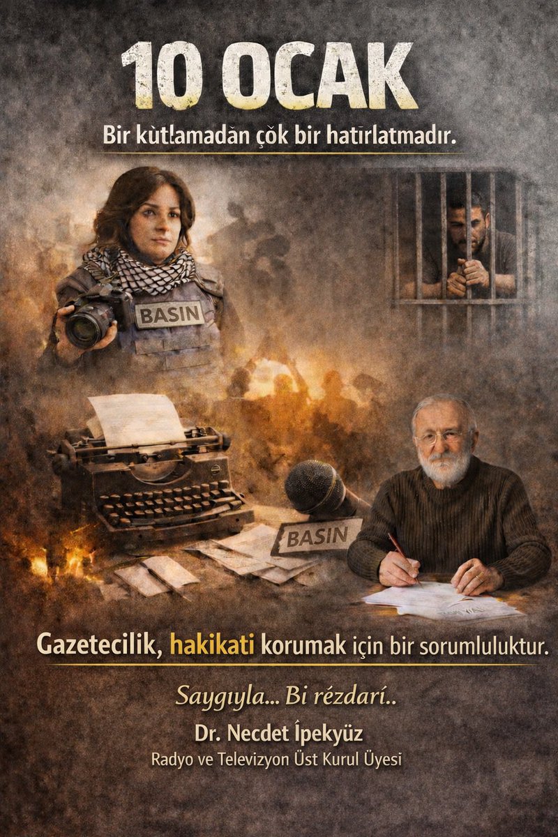 10 Ocak, bir kutlamadan çok bir hatırlatmadır.
Yalnızca çalışan gazetecilerin değil;
yazamadığı için susturulanların, sansürlenenlerin,
baskı görenlerin, güvencesizlerin ve işsiz bırakılanların da günüdür.
Çünkü gazetecilik bir meslekten ibaret değildir;
toplumun hakikatle