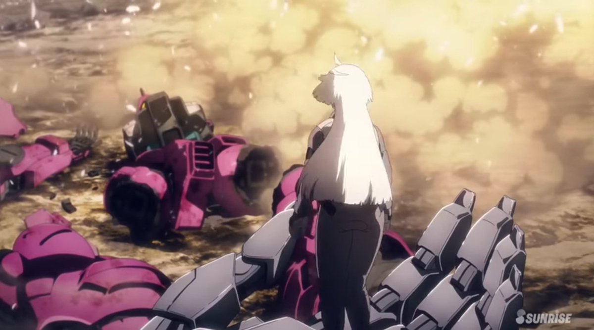 pjjeon1221's tweet image. "Aerial's arm was cut off.....how strong is Guel????"

Hmmm.... so if you cut off a part it's considered as Strong??? Well let's see how Guel's Mobile suit is every Duel?? Like a brick every part is all over the place...