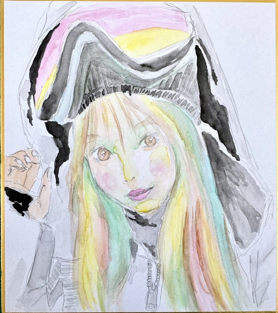 本日、1月10日の #イタズラ書き #水彩画 そっちゃん @srn1153128