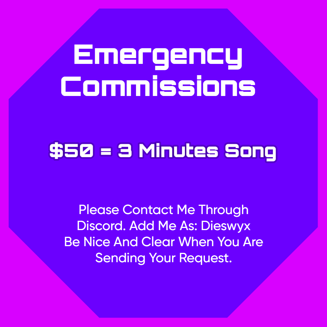 Dieswyx's tweet photo. I hate to do this, but the situation makes this necessary...

I'm a musician artist who does a variety of music genres. Right now I'm having financial problems and I'm in need of money, I wlll be taking emergency commissions to help my family out from this problem. https://t.co/EKIoiTCXsz