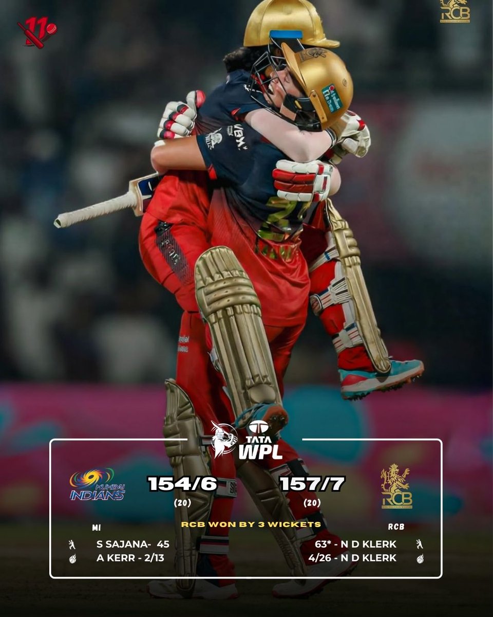 11_crick's tweet photo. MI had numbers.
RCB had de Klerk 😮🔥
Enough said.

#WPL #RCBWomen https://t.co/yC1lPaMbEw