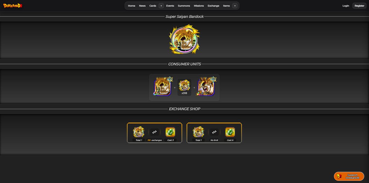 🚀 New update on DokkanDB

Added more details for Awakening Medals:
events, missions, and exchange shops where you can get them.
Just tap the medal to see everything in one place.
Feel free to report any bugs
 dokkandb.com