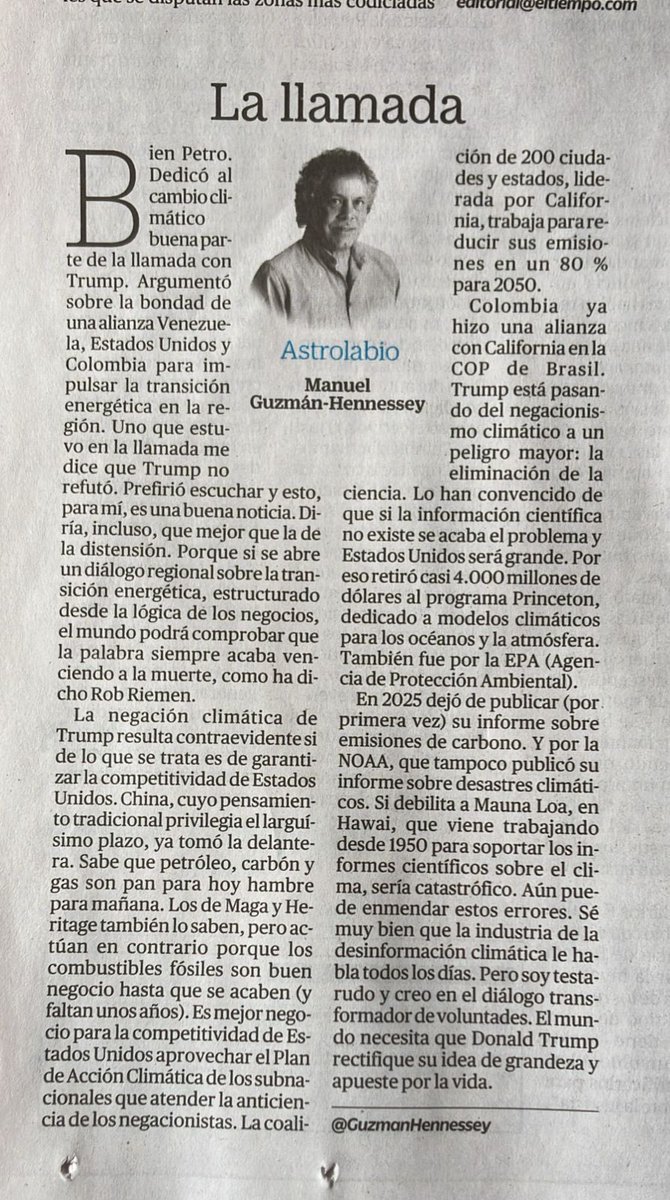 alegriafonseca's tweet photo. Para leer y difundir esta importante columna del ambientalista, poeta y escritor Manuel Guzmán Hennessey https://t.co/2xjzLmwb5s