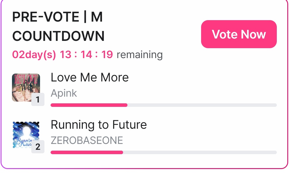 meungshort's tweet photo. Calling all pandas to download the mnet plus app and vote for Apink on the pre-vote for next week's m countdown champion. The gap between the second place is getting closer!!

Please also watch their performances on YouTube! https://t.co/UqEb06ns5o