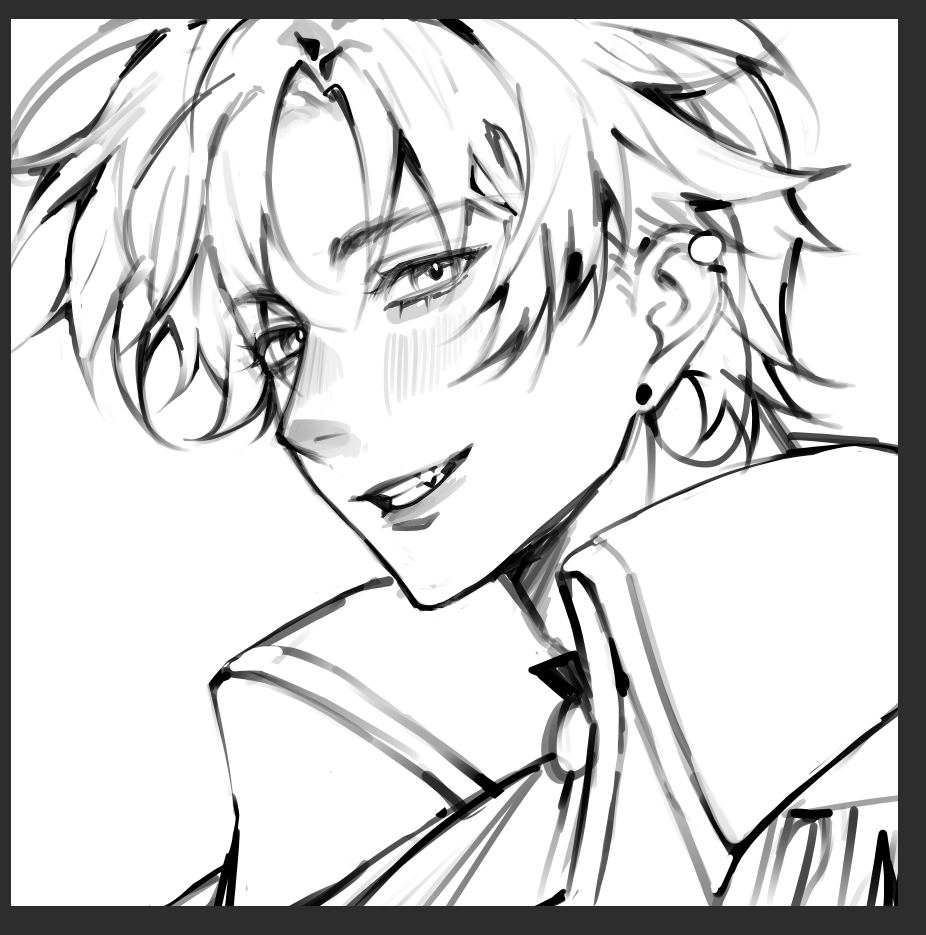 revlucent's tweet image. trying a new artstyle ft white day akito