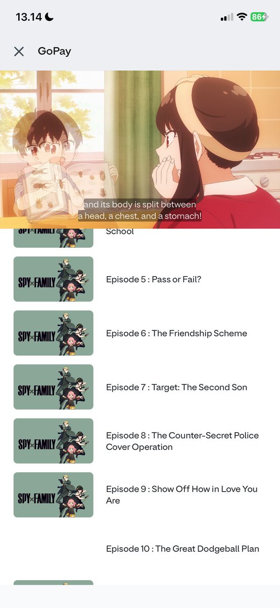 lazatda's tweet photo. Ketagihan nonton anime SPYxFAMILY di GoPay, seru bgtt aaaak mana gratisss🤏🏽 https://t.co/63vzeRWt0t