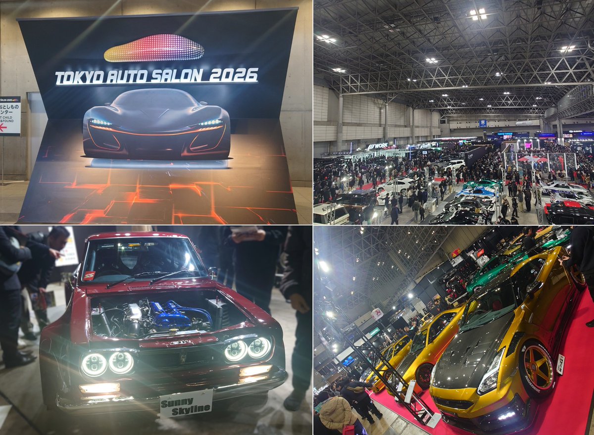 wrigsonOfficial's tweet photo. ご招待いただき、東京オートサロン2026へ。��ジネスデイでしたが、どのブースも人でいっぱい。一押しの車両やパーツが展示され久しぶりにしっかりと”車”を観た感じがしてワクワクが止まりませんでした。是非みなさんも足を運んでみてください！ #tokyoautosalon2026  #東京オートサロン2026  #Tokyo https://t.co/dOaclgNHff