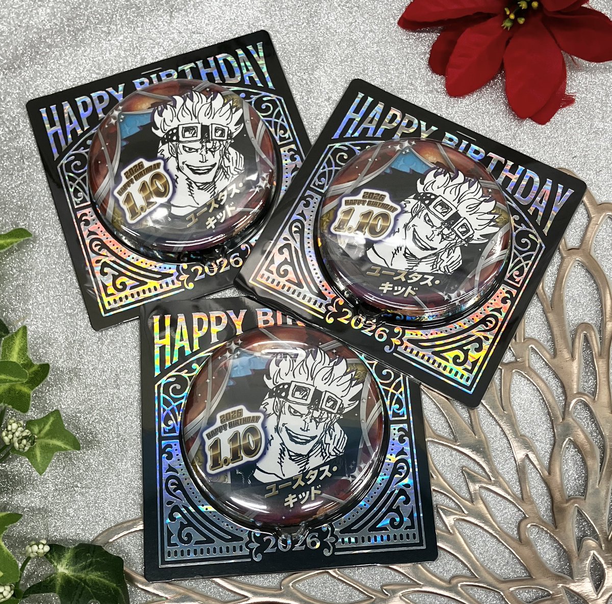 新商品】原画商品 バースデイ缶バッジ ユースタス・キッド 550円(税込