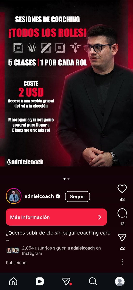 Esta medio raro mi instagram <a href="/AdnielCoach/">Adniel</a>