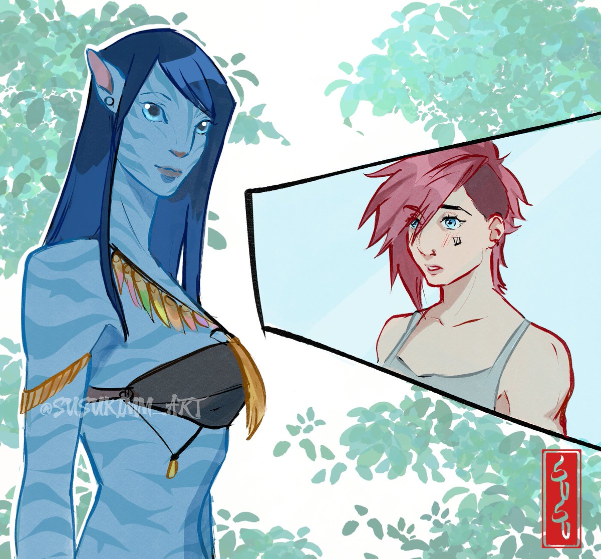 SusukimmArt's tweet photo. its done xd AU Avatar Caitvi ahhh #Caitvi #caitvifanart  #Avatar https://t.co/v0CFFMCC9v