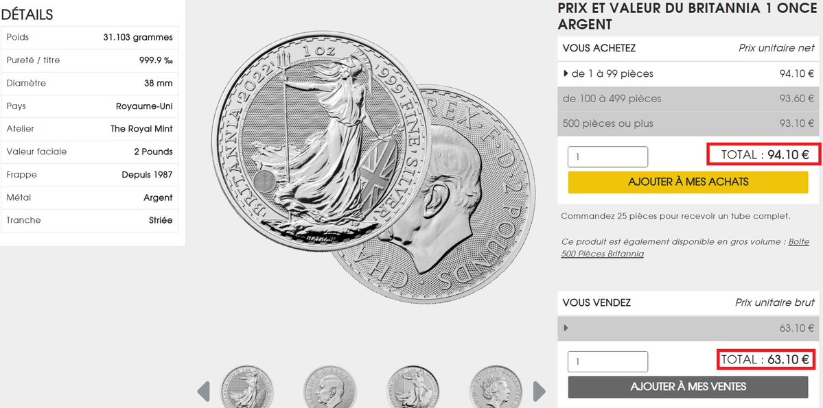 Clem_Hawk's tweet image. Le spread est juste aberrant sur les métaux précieux, ça mange bien chez @achatoretargent &amp;amp;al ^^