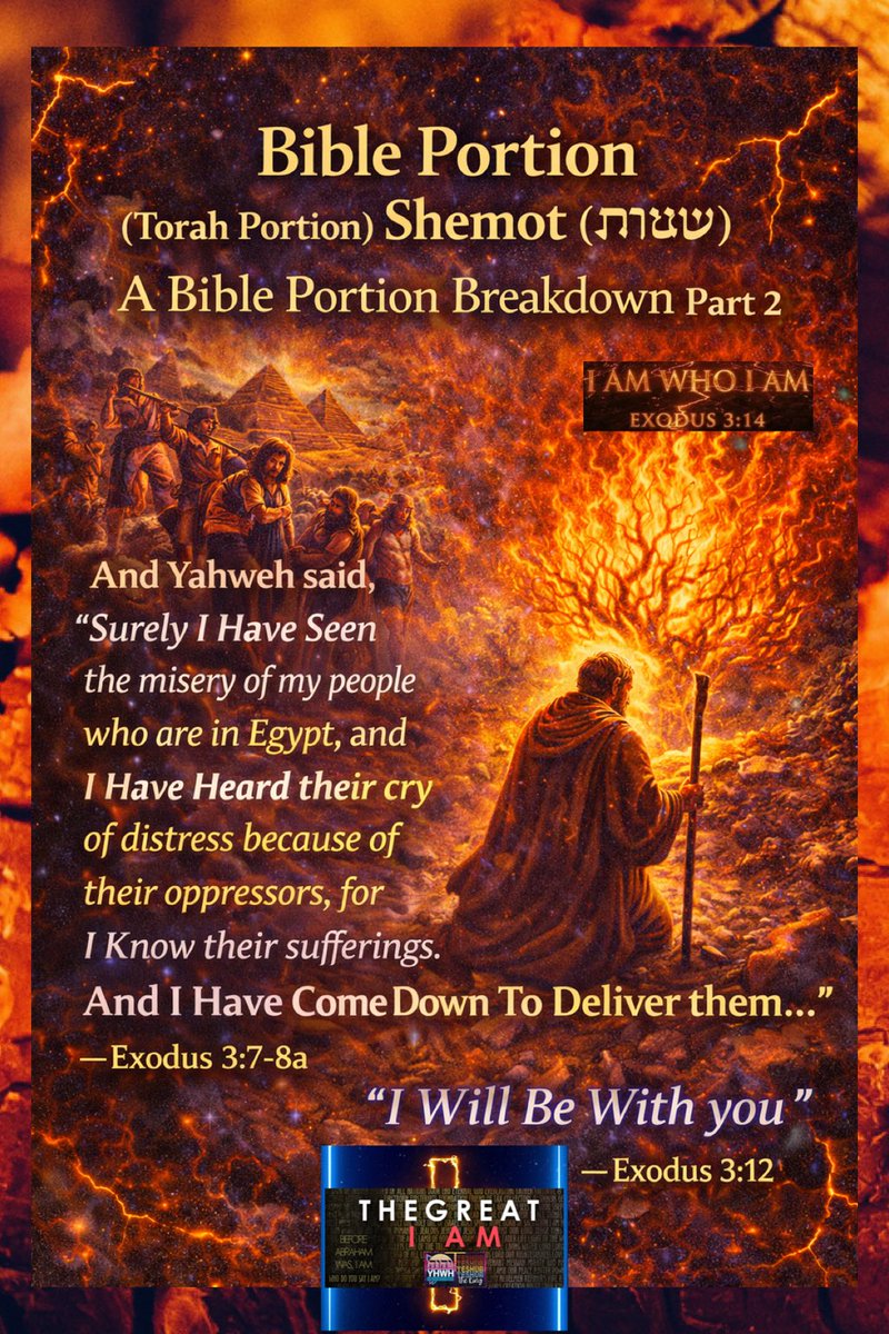 bbbthatsright's tweet image. Bible Portion (Torah Portion) Shemot (שְׁמוֹת)(Names): A Bible Portion Breakdown Part 2

servantofyeshua7.com/yahweh-yeshua-…

#Shemot #Names #Bible