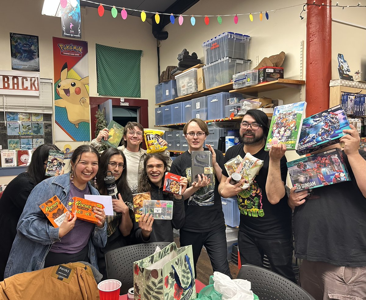 GamescapeSF's tweet photo. This past Tuesday, the Gamescape Crew took the time to celebrate all our hard work throughout the Holiday season! We are so thankful for all of the support and can't wait to show you what we have in store for 2026 🃏🧩🎲
#gamescape #friendlylocalgamestore #boardgames https://t.co/XODQ6WLuvU