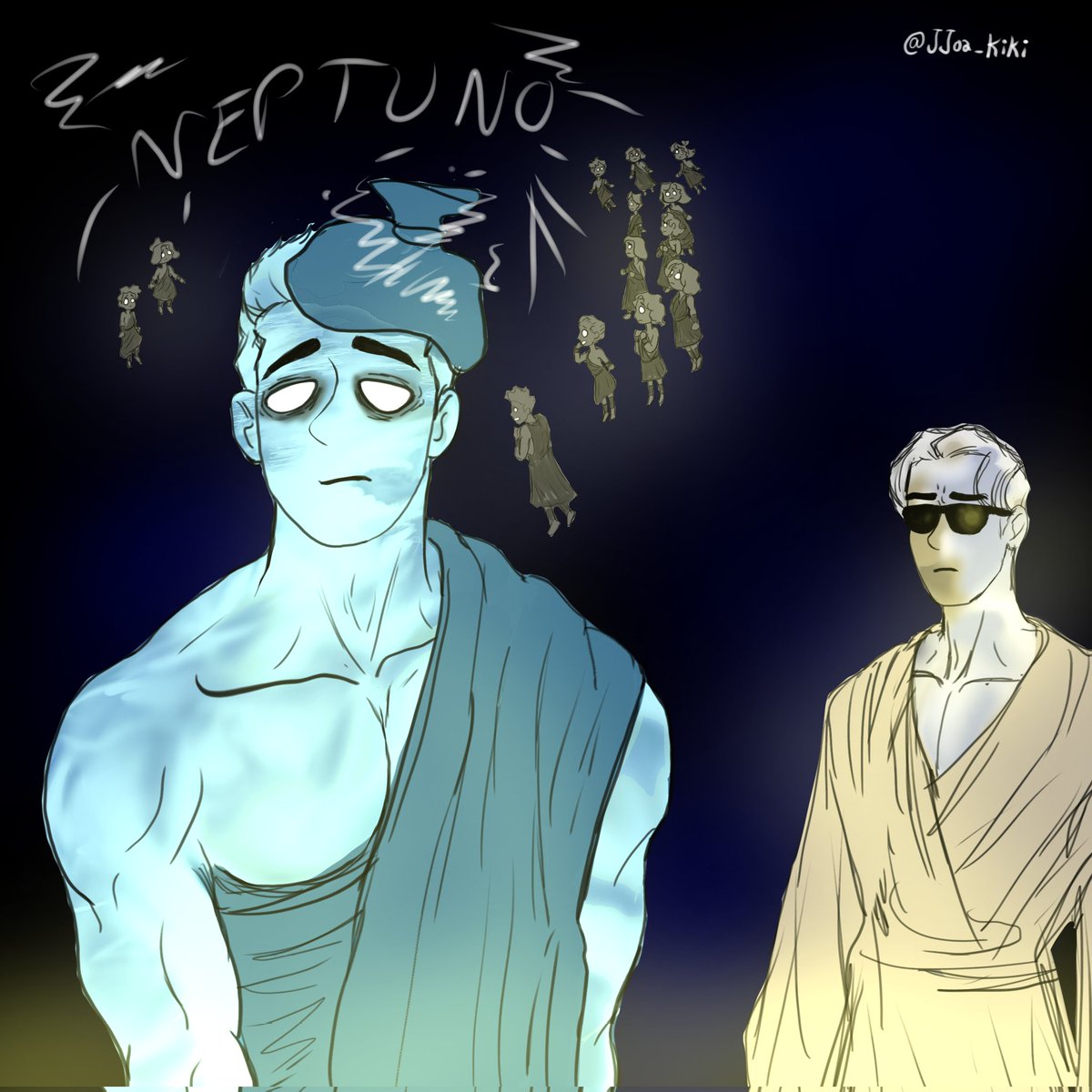 Neptunooo😩🥹 con tritón y sus lunitas a mi estilo humanoide #solarballs