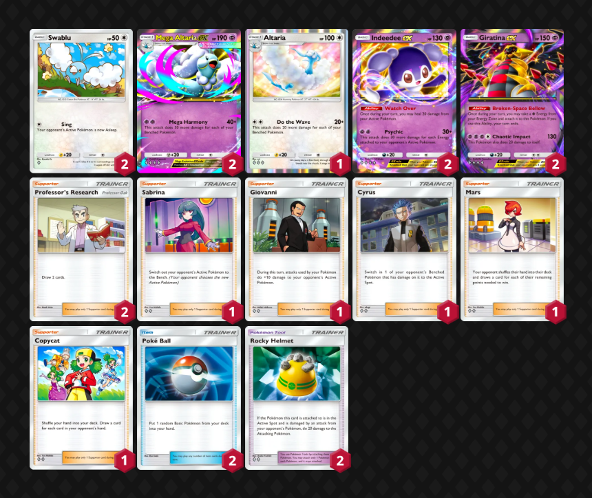 Pocket Legends League #49 (Season 5) - $100 USD

15/286

Got a decent finish to start off 2026, using Mega Altaria/Giratina! Deck is nice and really easy to use for both tournaments and ranked play!

A few big tournaments coming this weekend, so let's get it!