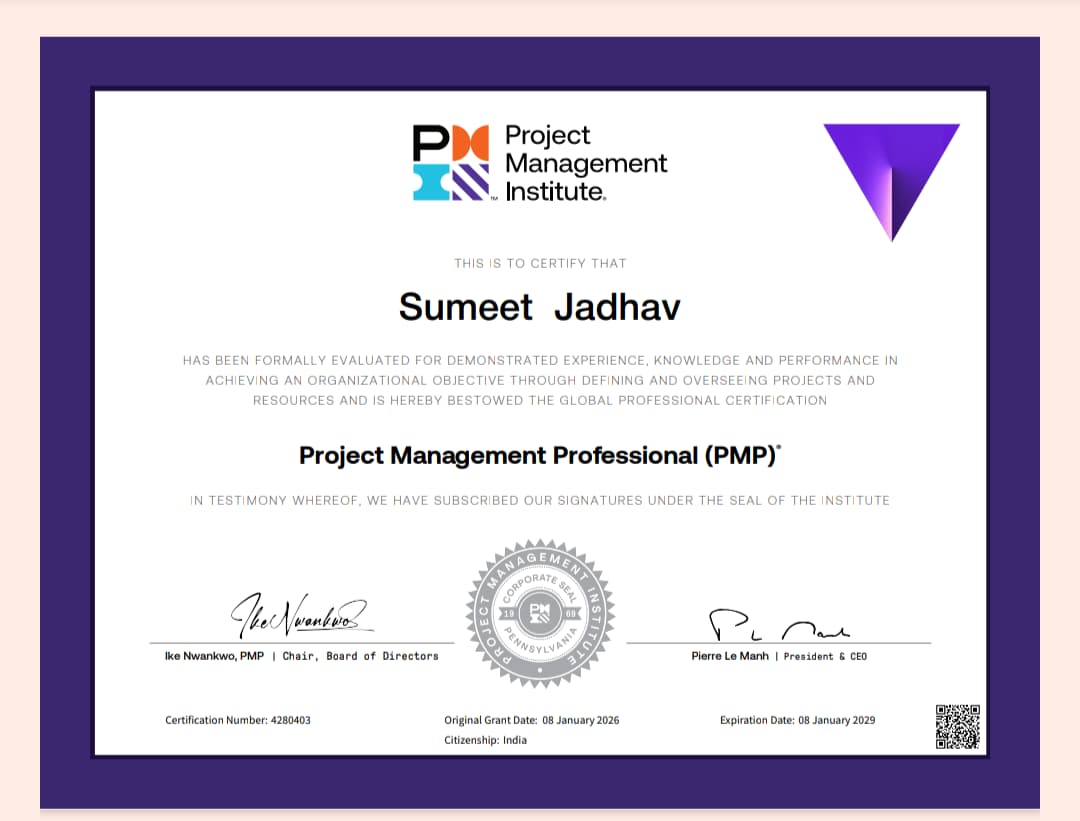 tanveermsayed's tweet photo. 🎉 PMP SUCCESS | TAN GLOBUS

Congratulations Sumeet Jadhav  PMP®  high performance! 👏
This success proves one thing:
👉 Right guidance + focused prep = PMP PASS
🚀 New PMP batch starts Sat, 17-Jan
If PMP is your goal for 2026, your moment.
Train. Plan. Pass. PMP®
+91 96042 19878 https://t.co/xa0csYjt7H
