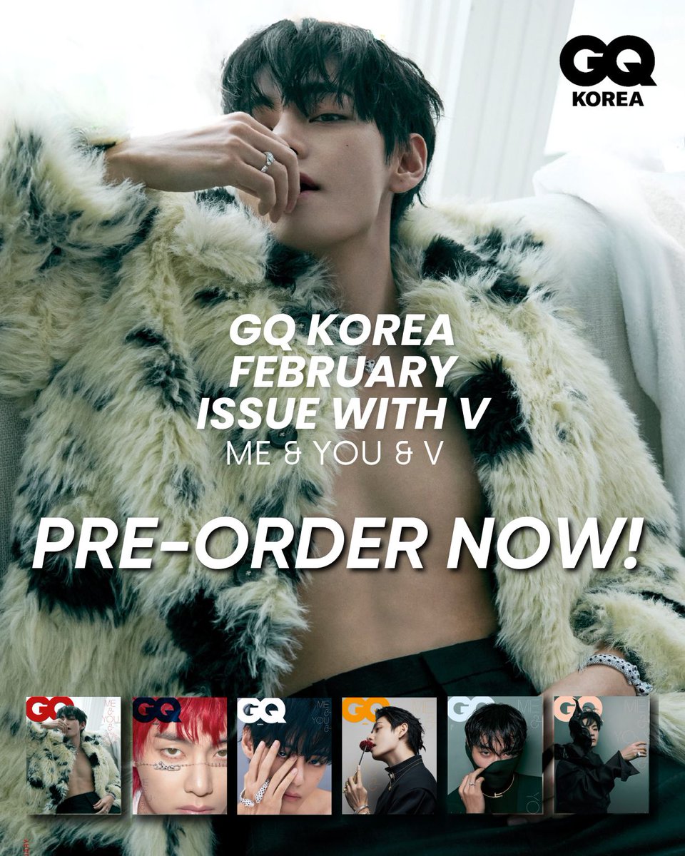 VGlobalUnion's tweet image. Stunningly styled in Cartier, Kim Taehyung commands presence with striking elegance as the iconic star of six covers of GQ Korea’s February issue!
 
Check out with our arranged 22% discount for “Me &amp;amp; You &amp;amp; V” pre-orders and worldwide shipping available via ktown4u.com/eventinfo?eve_…