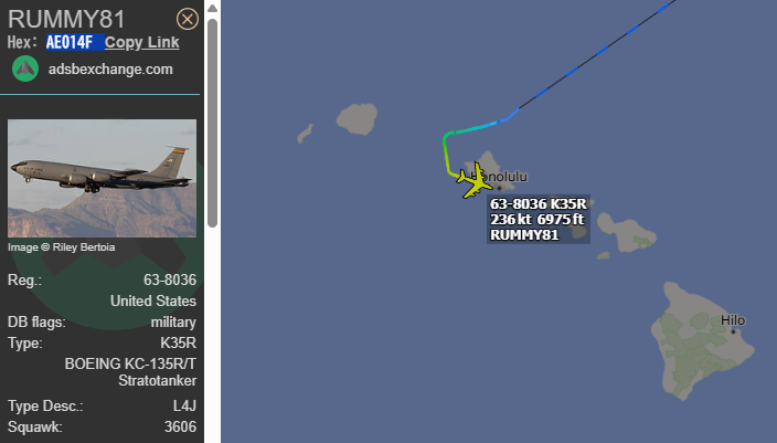 FMilcoms's tweet photo. #RUMMY 81 #AE014F approaching PHNL.
#CW 406 https://t.co/ial4A39lSx