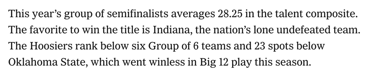 davidubben's tweet photo. This Indiana team is breaking the talent metrics. Obviously the numbers lie but this team ranks 72nd in team talent composite. Oregon is fifth. 

More here: https://t.co/RDMUlQC7CK https://t.co/61KkpU3SY8