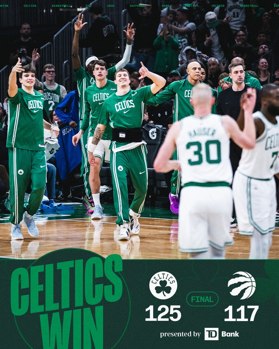 celtics's tweet image. Dubs at home hit DIFFERENT ☘️

#DifferentHere