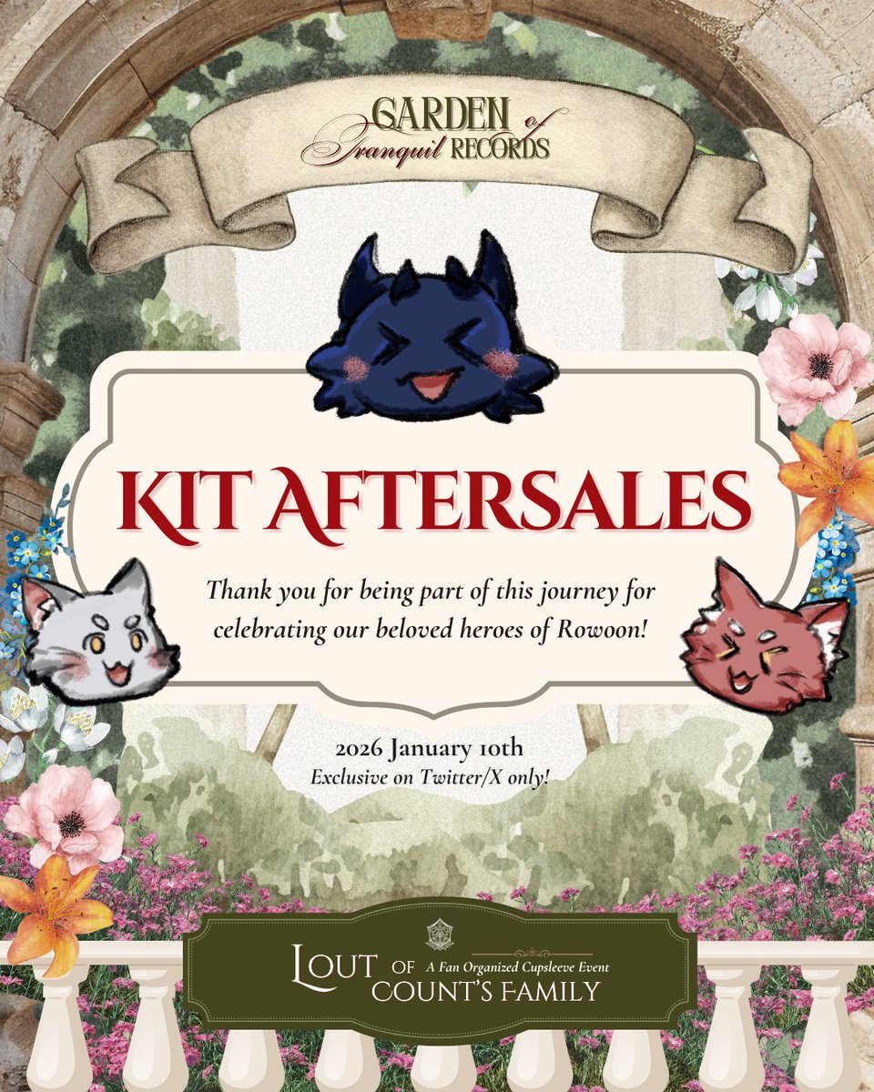 TheRealArmPH's tweet photo. As we come to a close, we're finally having our limited kit aftersales!

🍰Notes:
- 🇵🇭 Local PH ONLY 
- First to mine basis under thread to claim!
- Order confirmation and form will be sent via Direct Message

#LCFCupsleeveEvent
#LCF_GardenOfTranquilRecords https://t.co/jhxA2pAPtt