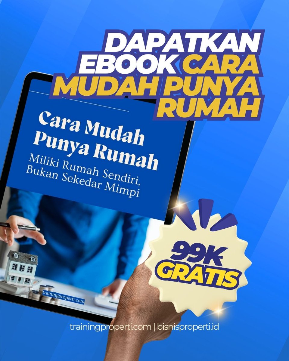 Ebook Cara Mudah Punya Rumah. Dapatkan GRATIS dengan Join Telegram Group t.me/bisnisproperti…  #PunyaRumah #RumahPertama #TipsProperti #KPR #BisnisProperti