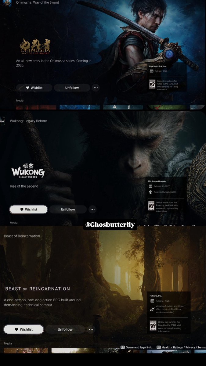 Ghosbutterfly's tweet photo. رتّبوها لي من 1 إلى 8: الأكثر حماسًا → الأقل 🔥
#PS5 #Gaming #RPG #ActionRPG #Wishlist #UpcomingGames #Gamer #PlaySt https://t.co/pKbu7u7DyD