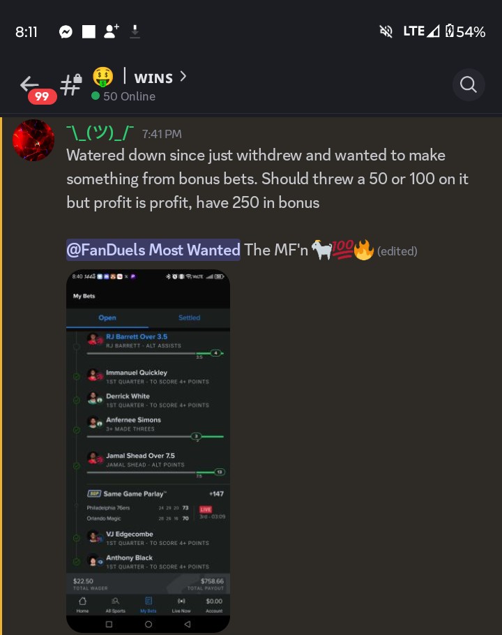 Bruh 😂 
This man took my 1Q plays from Magic/76ers and did a SGP+ with the 1Q plays from the Raptors/Celtics and then added in the SGP 😂 

$22.50 ➡️ $758 🤑 💰 

<a href="/BetrDaysVIP/">Bet'r Days by Zone 6</a>
#BetrDays
#GamblingX