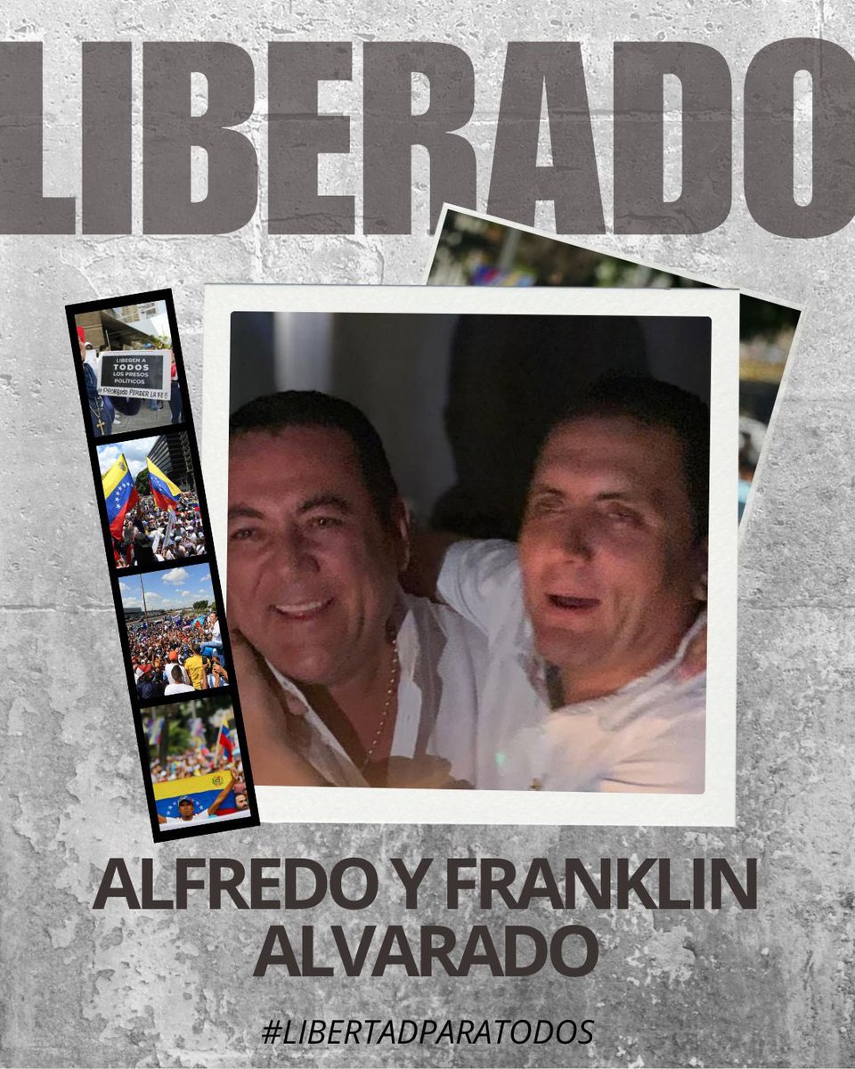 #URGENTE 

Hasta el momento confirmamos las siguientes excarcelaciones de presos políticos:

Franklin Alvarado
Alfredo Alvarado 

Las excarcelaciones parciales no son un favor.
Son una obligación del Estado frente a crímenes que nunca debieron ocurrir.

Es importante recalcar que