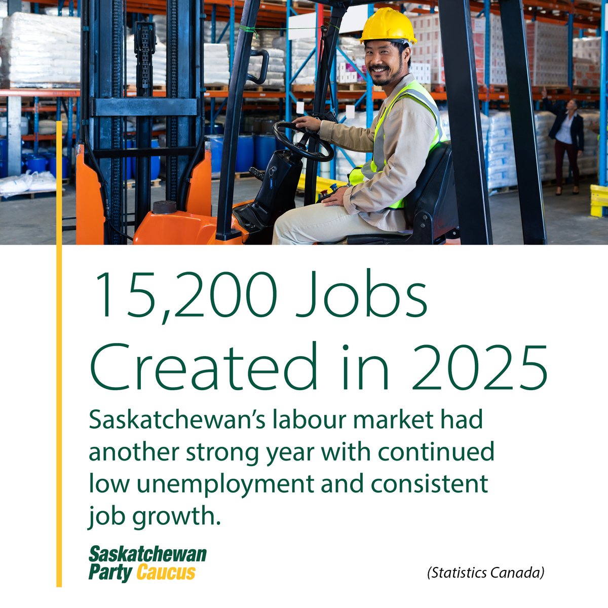 BarretMLA's tweet photo. These numbers are the direct result of the strength of industry and employers, and the increasing opportunities available here at home. Our government is committed to ensuring this growth continues into 2026 and that Saskatchewan remains the best province in Canada to live, work, and raise a family.