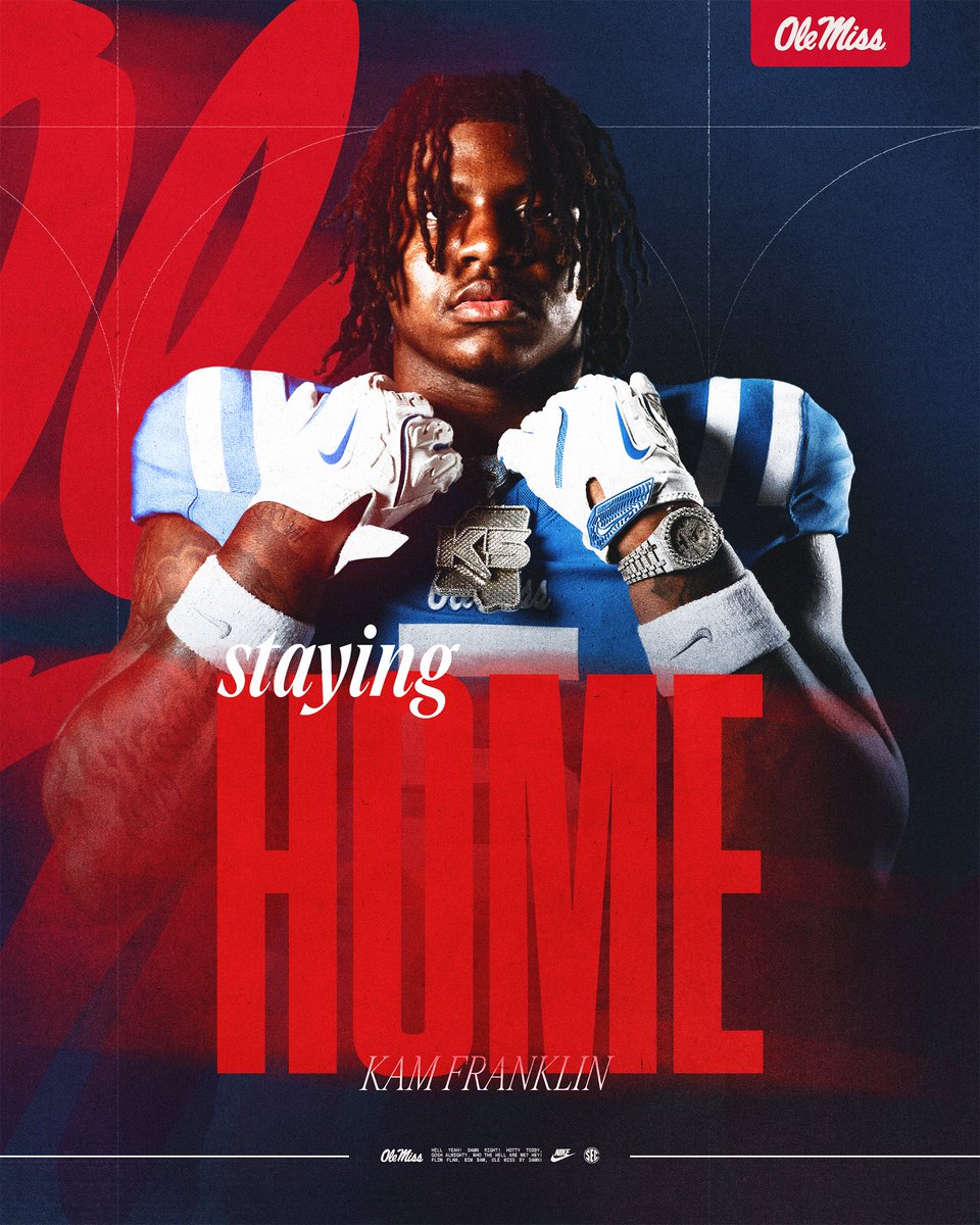OleMissFB's tweet photo. Kam Franklin is staying HOME in 2026.

@KamarionFrankl1 x #HottyToddy https://t.co/qxRmHcQKWZ
