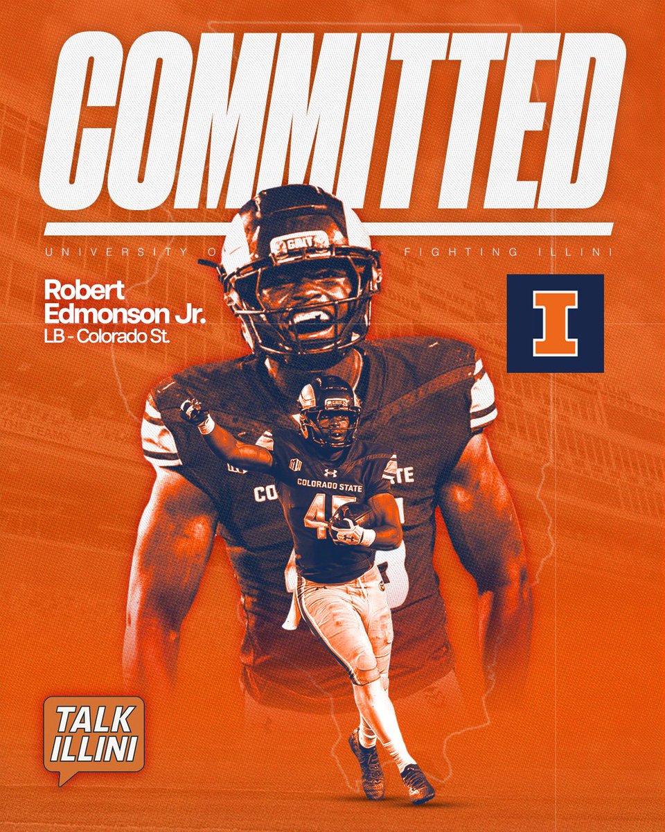 thesunnyv's tweet photo. BREAKING:

3 Star LB Robert Edmonson Jr (@RobertEd713 ) has just committed to the #Illini. 

Robert is the second player from CSU to commit to the #Illini. https://t.co/V6a2e6JUNl