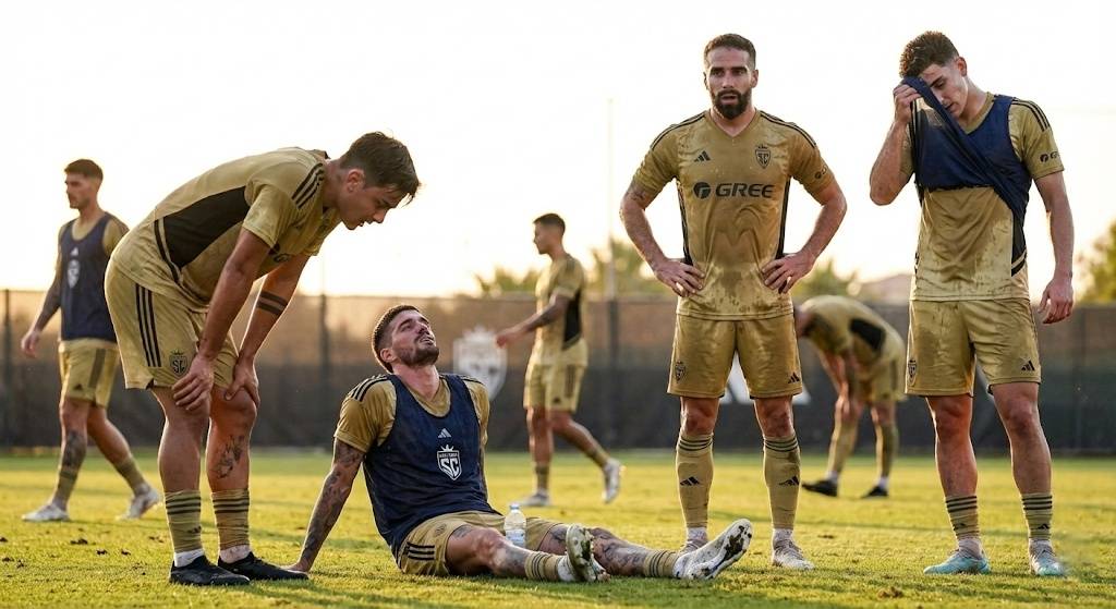 SantaCabezaCF's tweet photo. Que se preparen ellos. Nosotros ya estamos listos.

Intensidad máxima en El Huesario a 4 días del debut. Nos vemos muy pronto, @SuperContLeague. ⏳👊

#SantaCabezaCF #Ready #Pretemporada #SCL2026 https://t.co/ehhIVOxA8g