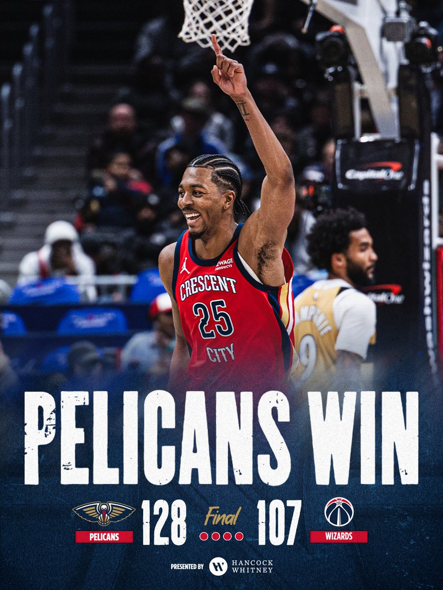PelicansNBA's tweet image. W 

#Pelicans | @HancockWhitney