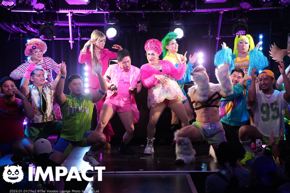 IMPACT_hakata's tweet photo. 🪩IMPACT ~OPENING SHOWCASE~🪩

昨年に続き今年は、
DJ,GOGO BOY,DRAG QUEEN
総勢17名でお届けしました💖

Produced by @aknr92 
📸 : @H1_caLP1s https://t.co/AUNw3orooX