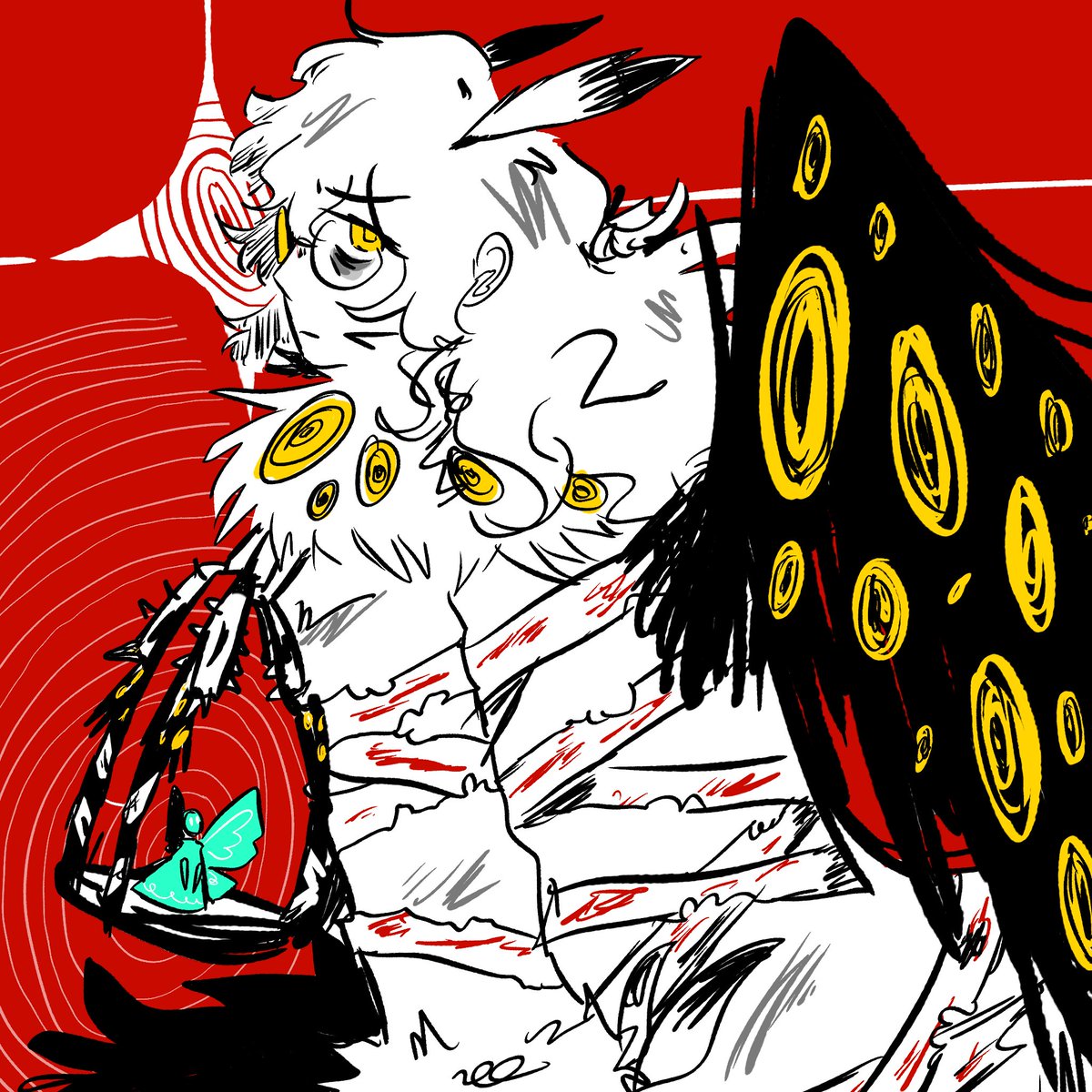 centipedehugs's tweet image. ⚠️ canto 9 spoilers kinda ⚠️ 

nightmare eyes

inspired by @notfineart the fairy in the cage made me ill

#LimbusCompany