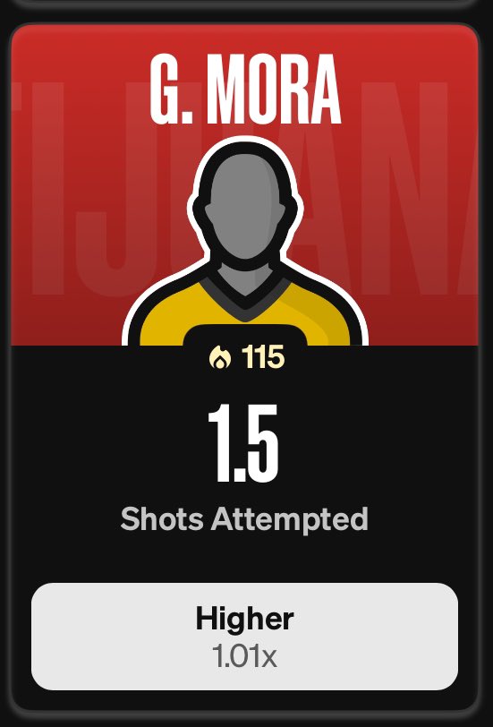 PropBry's tweet image. 🔥 G. Mora OVER 1.5 Shots @ 1.01x  
17yo Tijuana star stays active — volume merchant! Easy play tonight. Who’s tailing 🥶? ⚽ #futbol #soccerbets
#Underdog #TopBinsFC