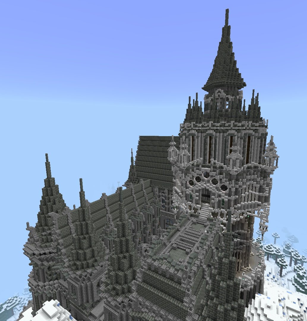 airless039's tweet image. 主塔完成しました　ちょいと大き過ぎたか…☘️
#マイクラ　#Minecraft